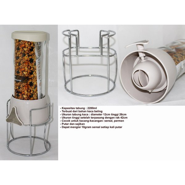 Oxone OX-343 Cereal Jar with Rack Tempat Sereal Kaca