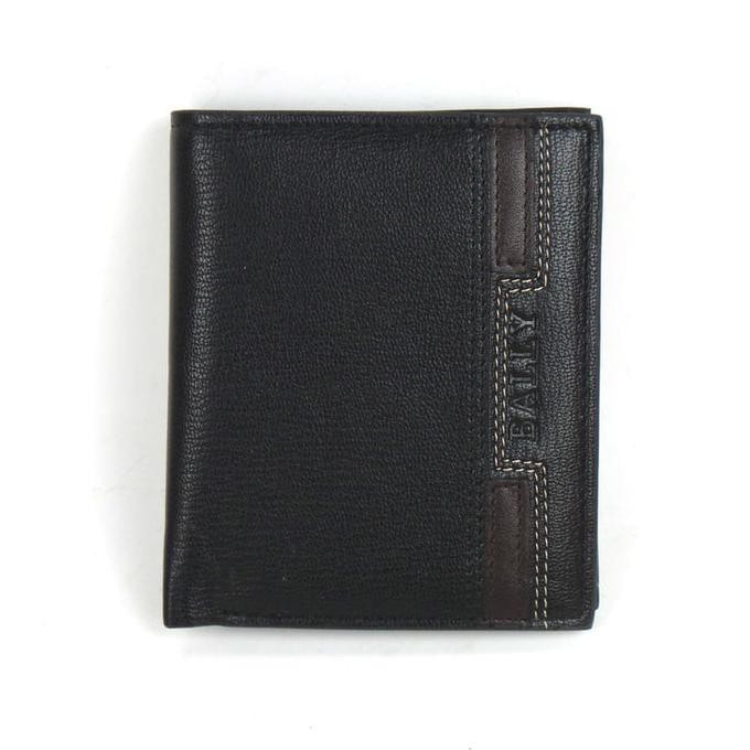 607J Dompet Berdiri Pria Kulit Asli Murah Branded - Bally 5501-2 Black Top