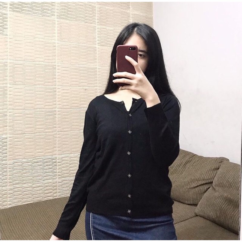 glacier black cardi