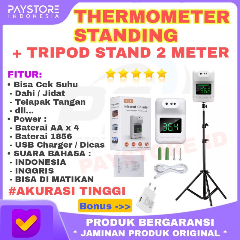 Thermometer Infrared K3X Dengan Stand Tripod / Thermometer Wall / Termometer Berdiri / Thermometer K