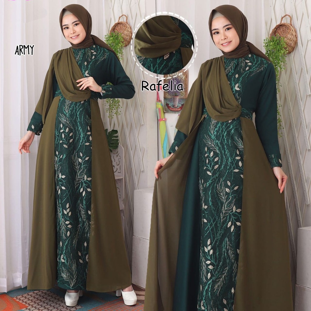 GAMIS PESTA RAFELIA / BAJU MUSLIMAH PESTA MEWAH | Shopee