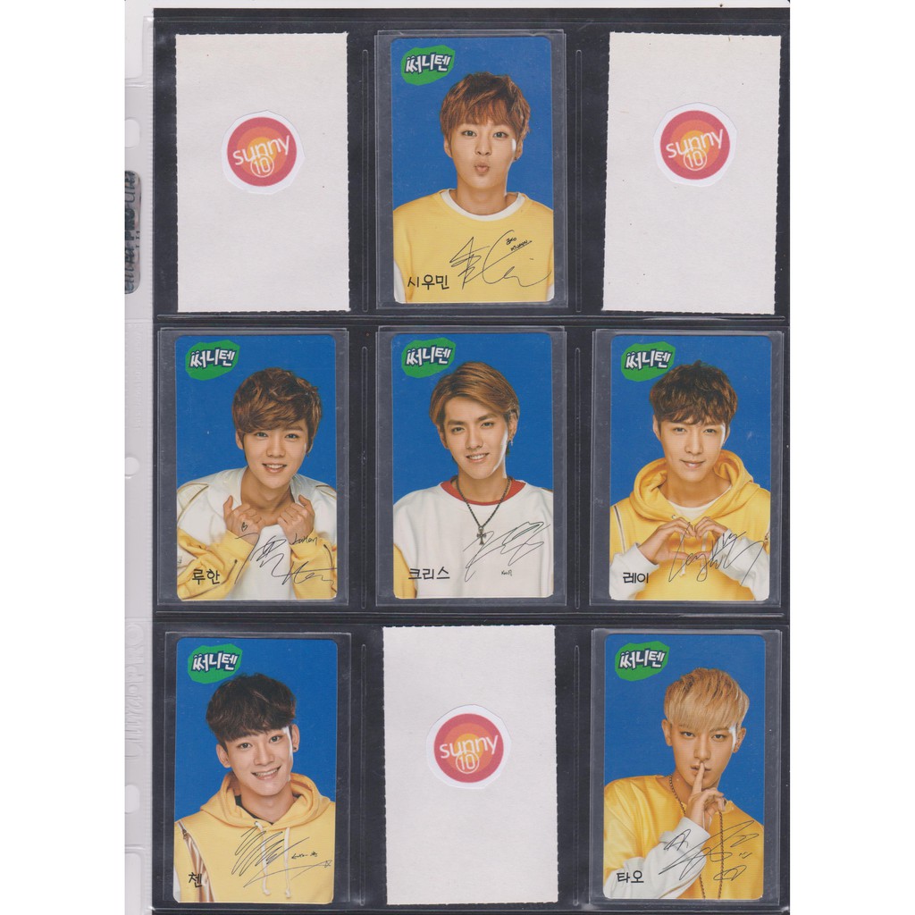 OFFICIAL EXO-M SUNNY10 VERSION 2 PHOTOCARD