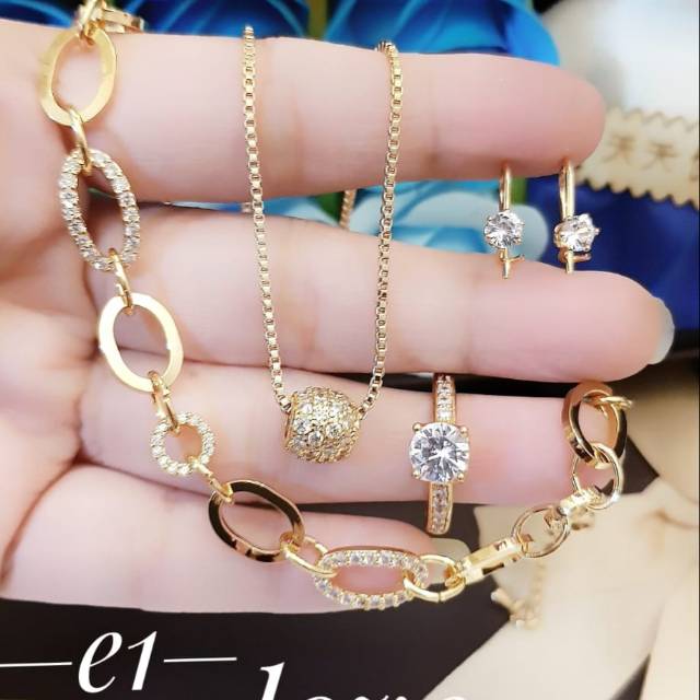 Xuping set perhiasan lapis emas 24k 0552j