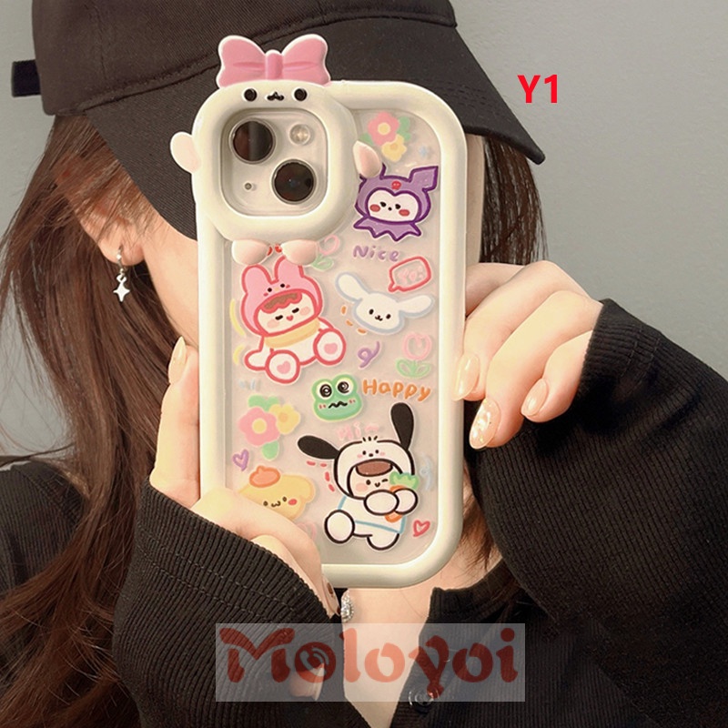 Soft Case TPU Motif Kartun Hello Kitty 3D Untuk IPhone 7 8 14 Plus XR 11 12 13 14 Pro MAX 6 6S Plus X XS MAX SE