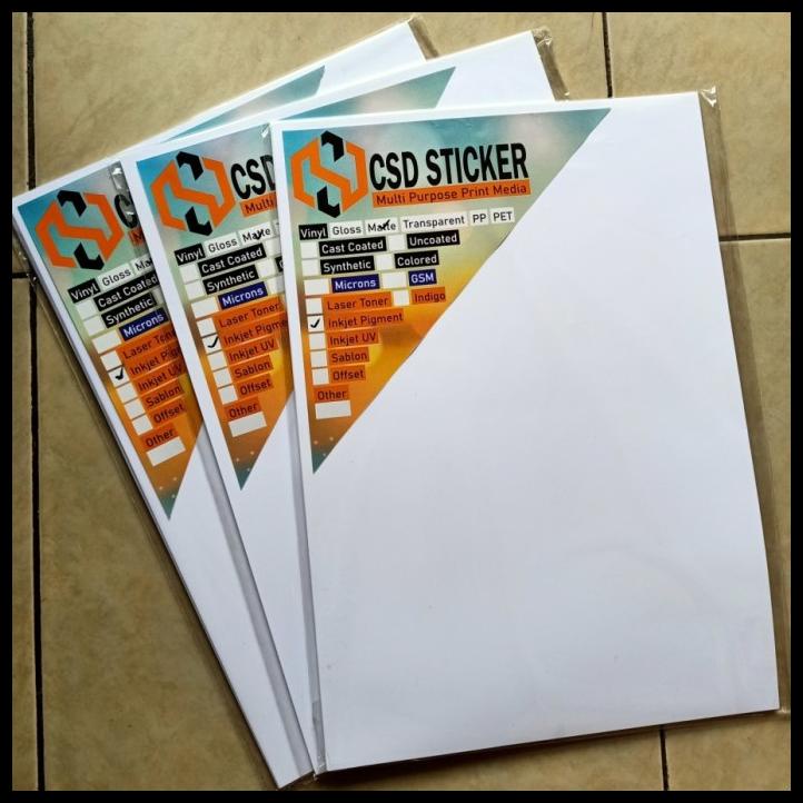 

Sticker Vinyl Inkjet White Matte Waterproof - A3 Per Pack (20 Lembar)