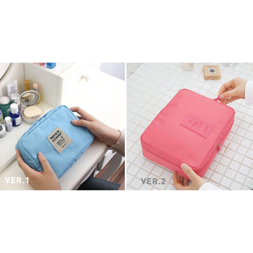 Travel Pouch Tas Kosmetik Alat Mandi Travel Bag Organizer Sabun Peralatan Kecantikan Perjalanan