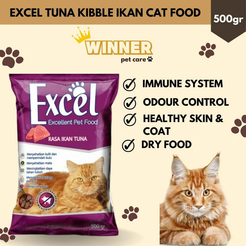 EXCEL Tuna Kibble Ikan Adult Cat Food 500gr