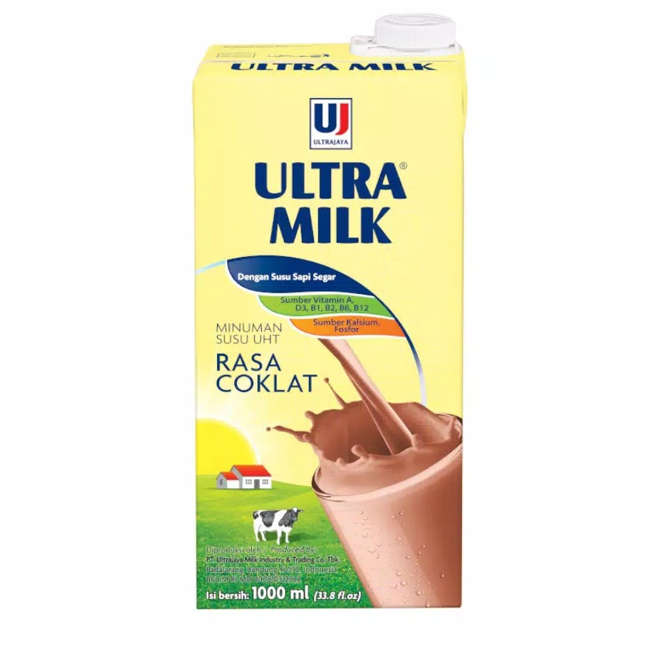 

Ultra Milk Susu UHT Rasa Cokelat 1000 ml