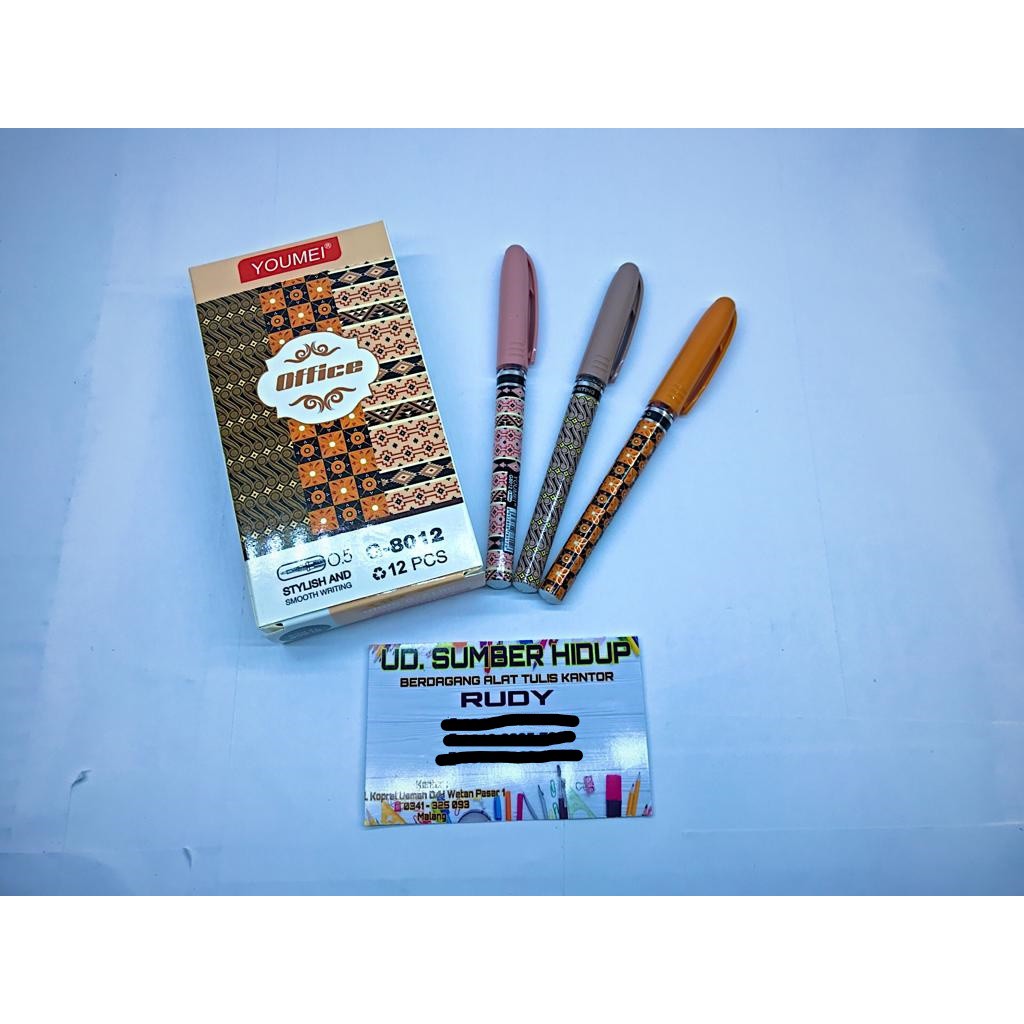 

Pulpen Youmei, 0.5mm, (G-8012), Harga perlusin isi 12 pcs
