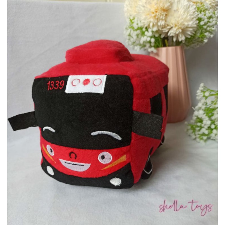 Boneka Mobil  Bus Tayo 30x20 mainan anak printing dan bordier 30x15