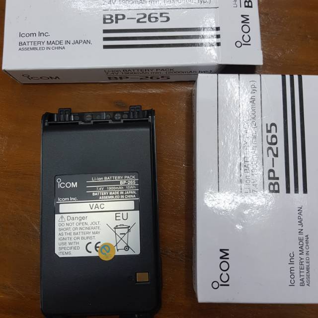 Icom BP-265 Baterai HT IC-V80 Lithium Original Baru bp265 V80 ICV80 IC U80L