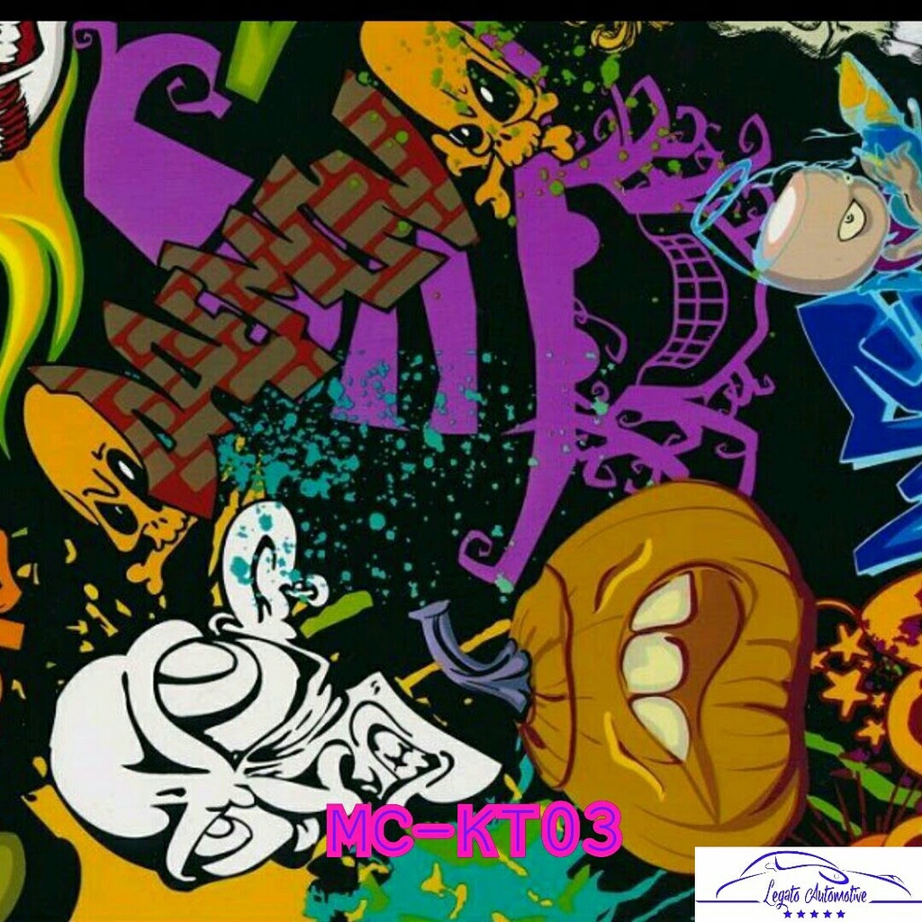 WTP CARBON CELUP MOTIF KARTUN MURAH KODE MC-KT03 WATER TRANSPER PRINTING FILM HYDROGRAPHIC,BUKAN KEV