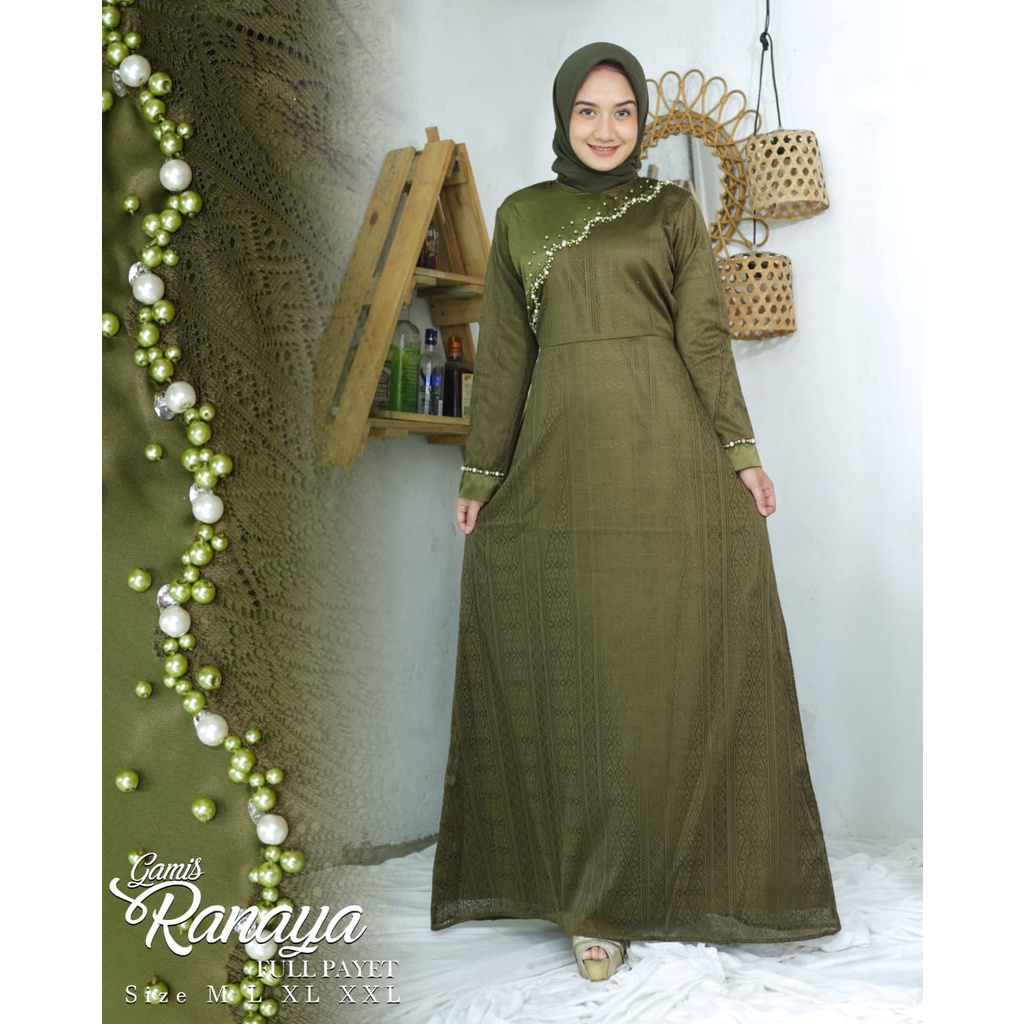 Gamis Brukat Kanaya NK/ Kebaya Gamis Pesta Mewah / Dress Brokat