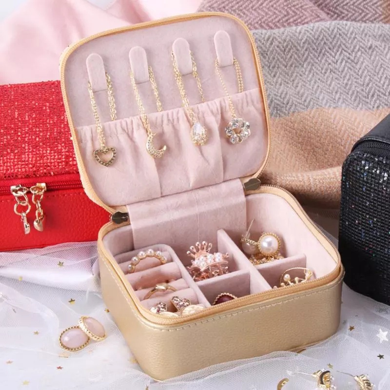♥TMALL88♥Kotak Tempat Aksesoris Perhiasan Fashion Wanita Mini Portabel Travel