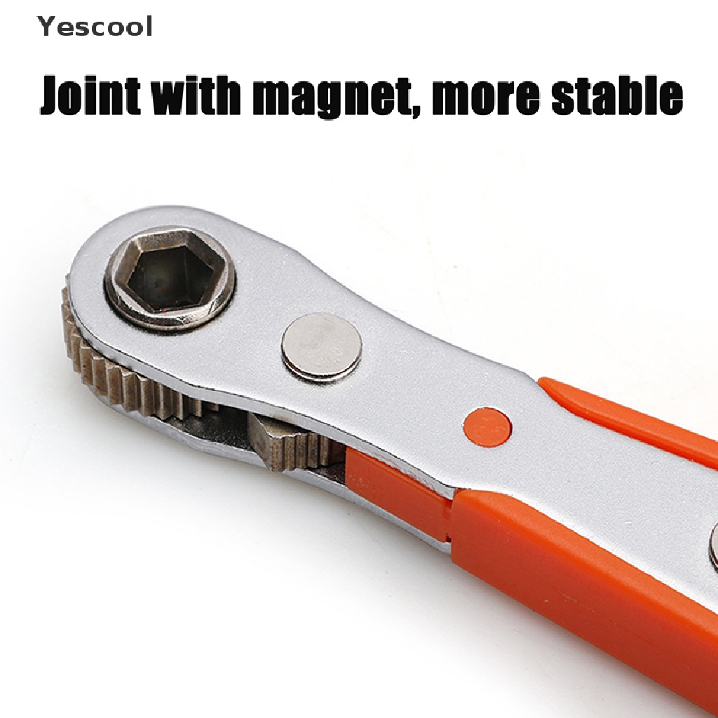 Yescool 1pc Obeng Ratchet Mini portable Adjustable 1 / 4 &quot;Hex Drive Bits