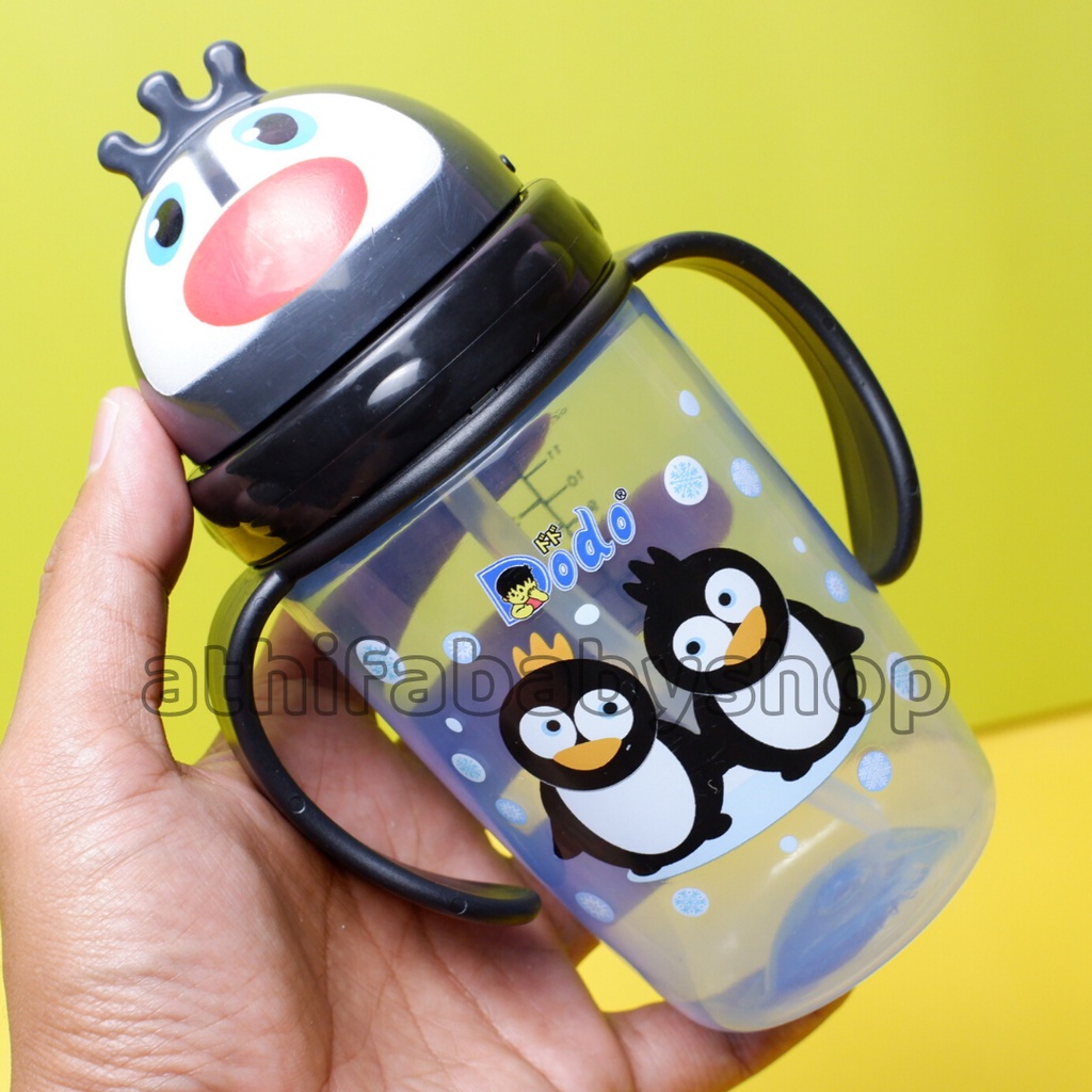 Botol Minum Anak Sedotan Untuk Anak-anak Perempuan / Lelaki Bayi Balita Baby DODO Cup 360ml Botle Susu Karakter Hewan Animal Lucu Sport Handle Cup