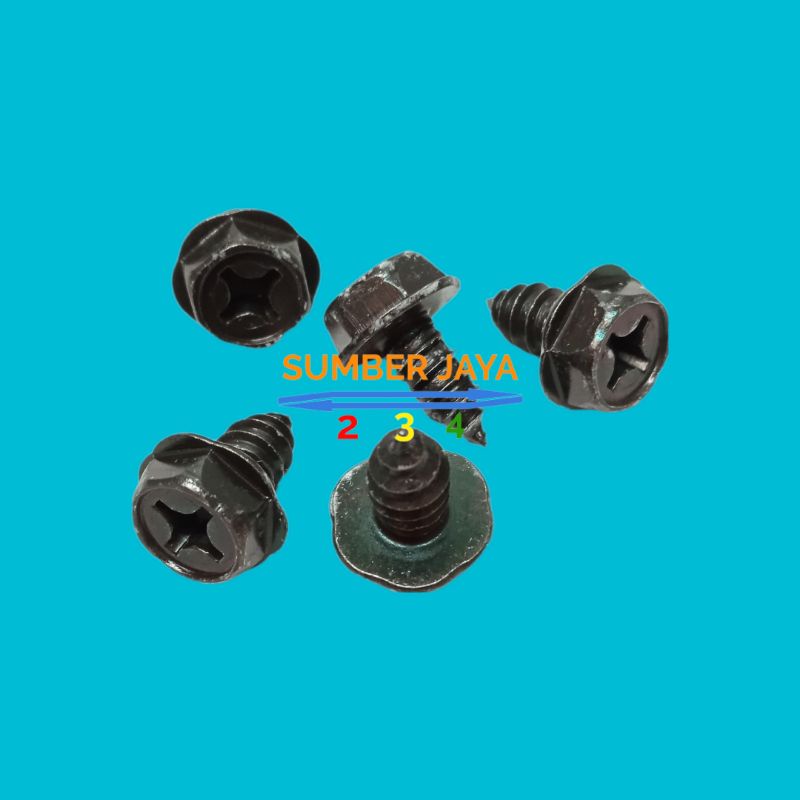 Hex Screw 14 x 12 hitam/ Hexscrew 14 x 1/2 Hitam TERMURAH