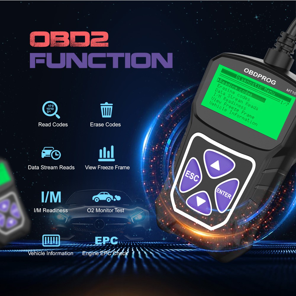 OBDPROG MT100 OBD2 Scanner Car Scanner ODB2 Automotive Scanner For Car Code Reader Scanner Tools Auto Car Diagnostic Tool PK ElM327