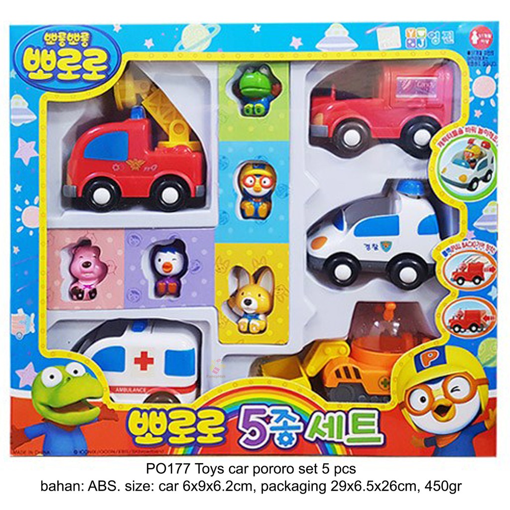 ORI KOREA TOYS CAR PORORO SET 5 PCS - PO177