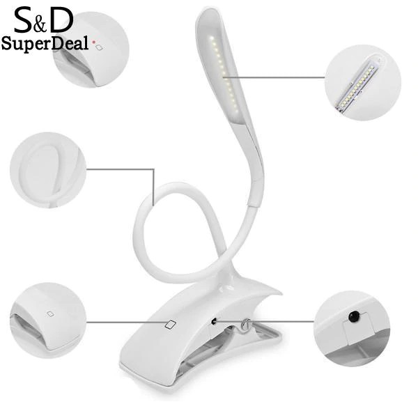 Po Bedroom Office Led Desk Lamp 3 Levels Touch Sensitive Clip On Bedside Desk Lamp Po Shopee Indonesia