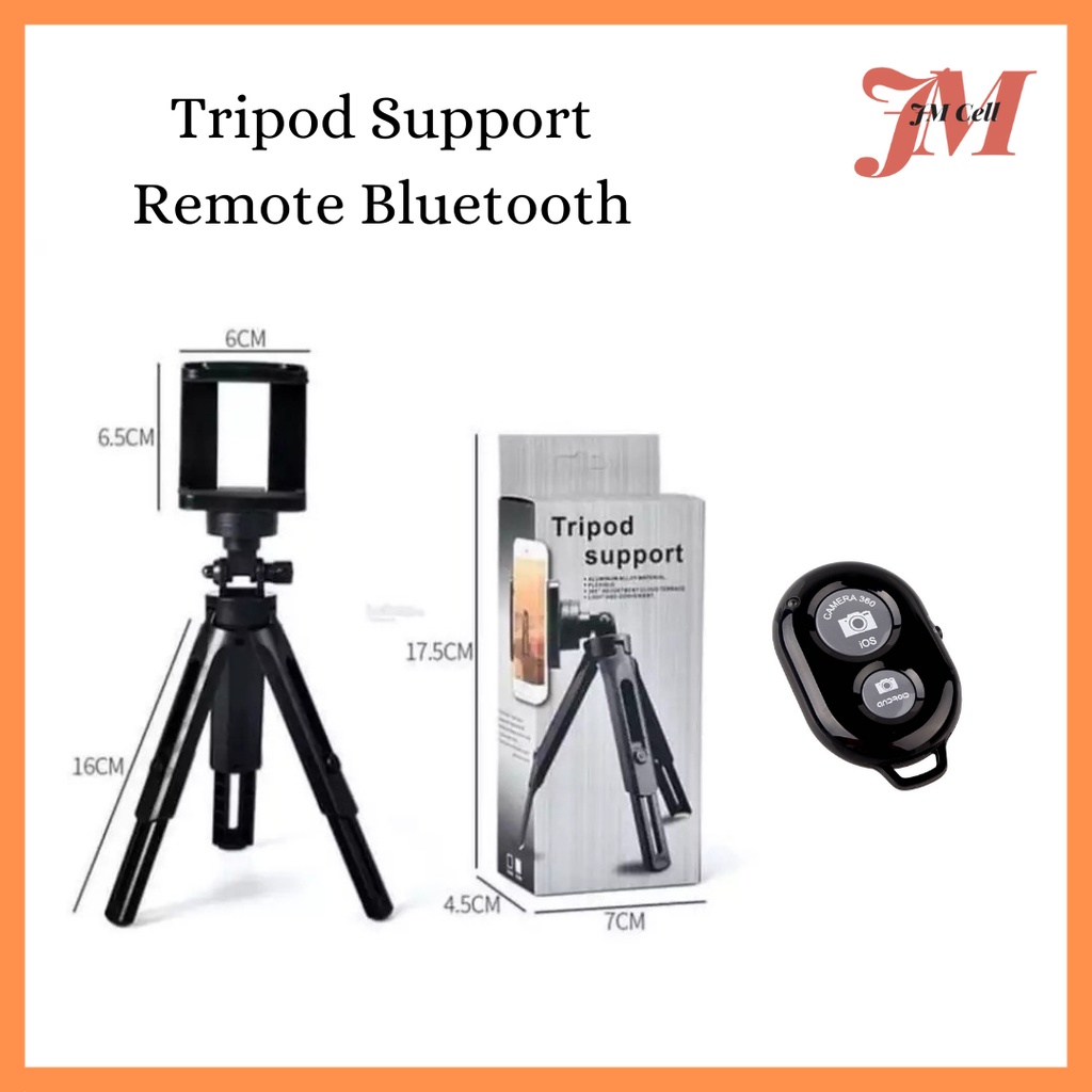 Tripod Bluetooth Universal HP Kamera free Holder & Tomsis / Remote Bluetooth
