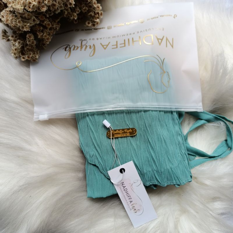 Bergo Plisket Padi Aleya Premium l Bergo instan Zafron-Green tea