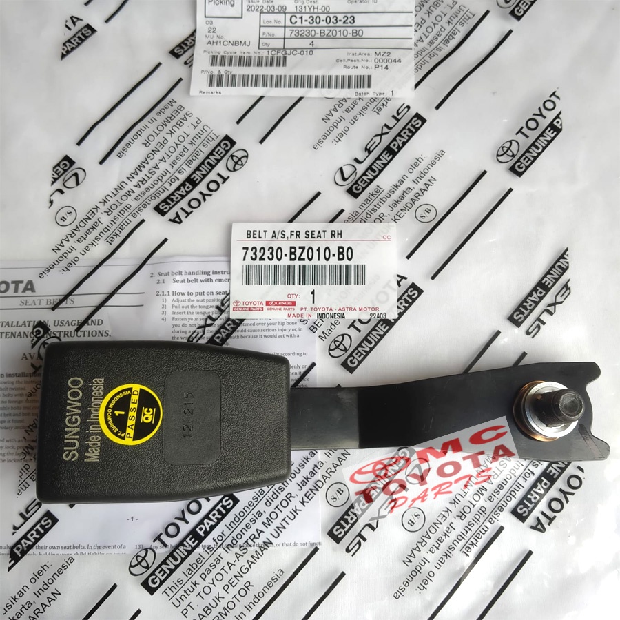 Colokan Lock Safety Seat Belt Kanan atau Kiri Avanza Xenia 73230-BZ010-B0 73230-BZ010-E0