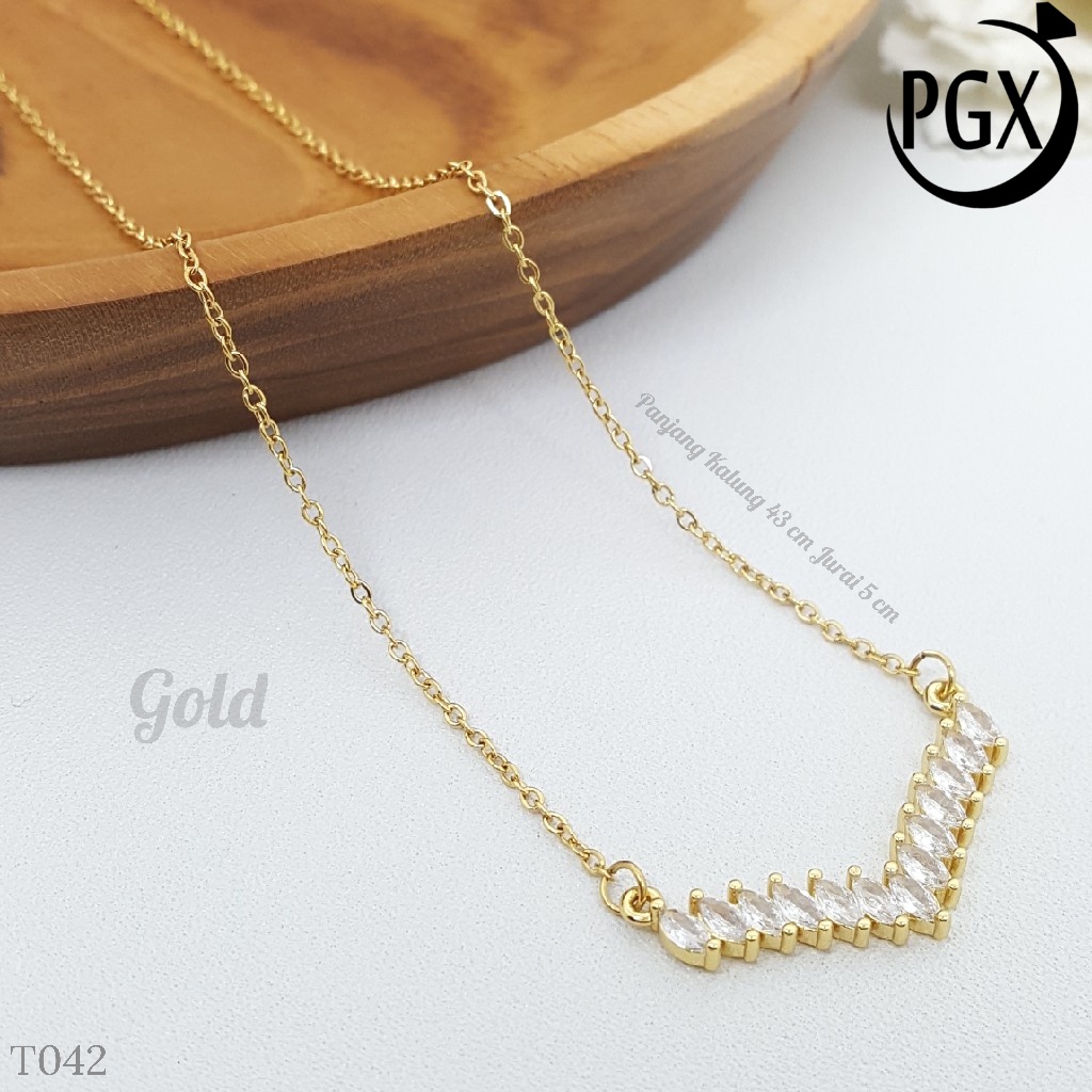 PGX Kalung Fuji Titanium Anti Karat Aksesoris Wanita T051