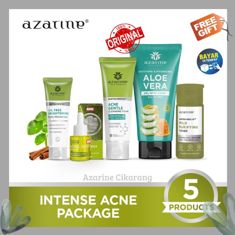 Azarine Basic Intens Acne Treatment /Paket Lengkap Untuk Atasi Jerawat