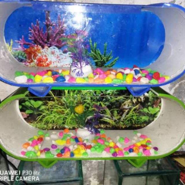 Aquarium Soliter Mini Kapsul Set Lampu Led Ikan Cupang Hias