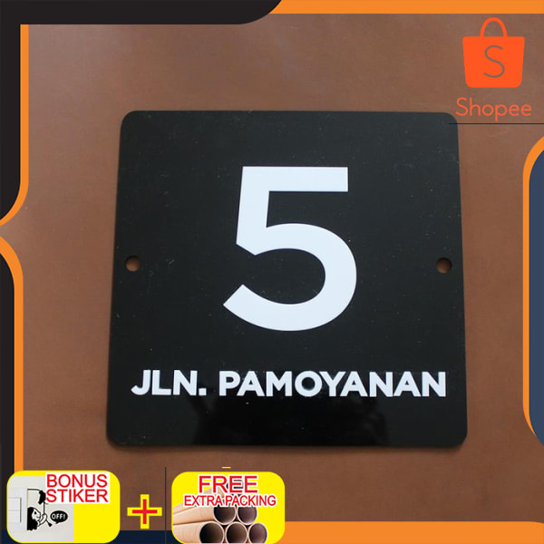 

NOMOR RUMAH 20x20 CM ACRYLIC TIMBUL CAKEP Elegan