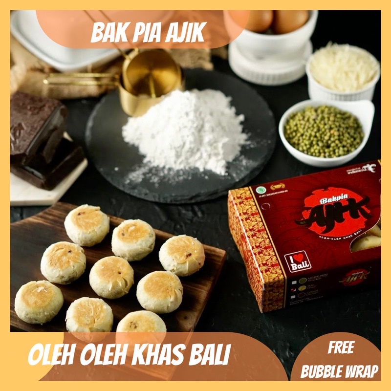 Pia Ajik Deli Krisna Oleh Oleh Khas Bali Asli Bakpia Rasa Kacang Hijau Coklat Keju 1 box isi 15pcs 2