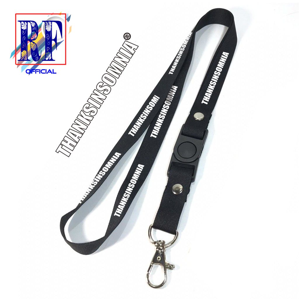 

Gantungan kunci DISTRO THANKSINSOMNIA THXNM tali lanyard band gantungan leher id card name tag