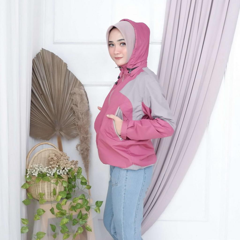 ORIGINAL AMZ Jaket Parasut Hoodie Wanita Dan Pria Terbaru Kekinian Jacket Cewek Motor Gunung Outdoor Olah Raga Sport Anti Air Angin Waterproof M L XL XXL