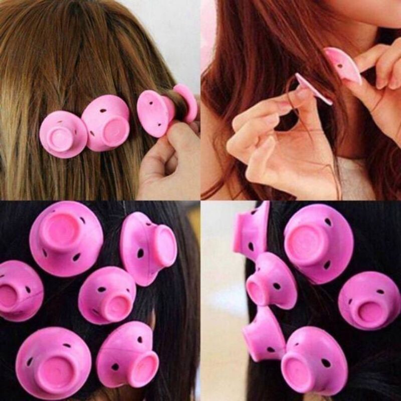 PECO ROLL HAIR CURLER SILIKON 1 SET ISI 10 PCS ALAT KERITING RAMBUT