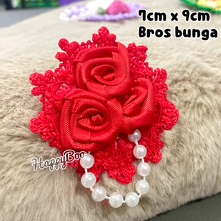 bros bunga mutiara gantung bross pin korsase wedding nikahan kanzashi