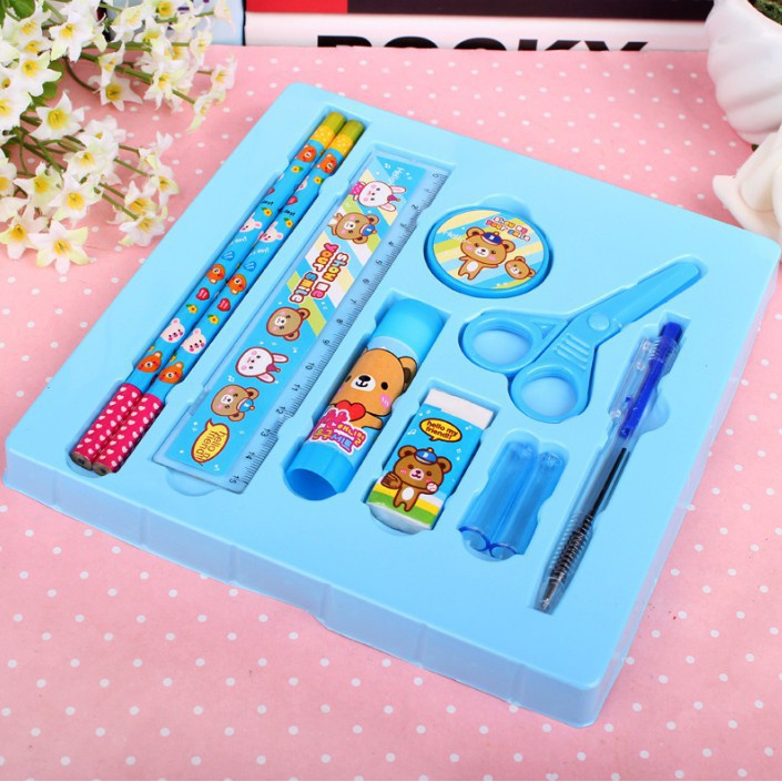 SET ALAT TULIS SEKOLAH 10 IN 1 SEPAKET KARAKTER KARTUN ANAK [SWEETSPACE]