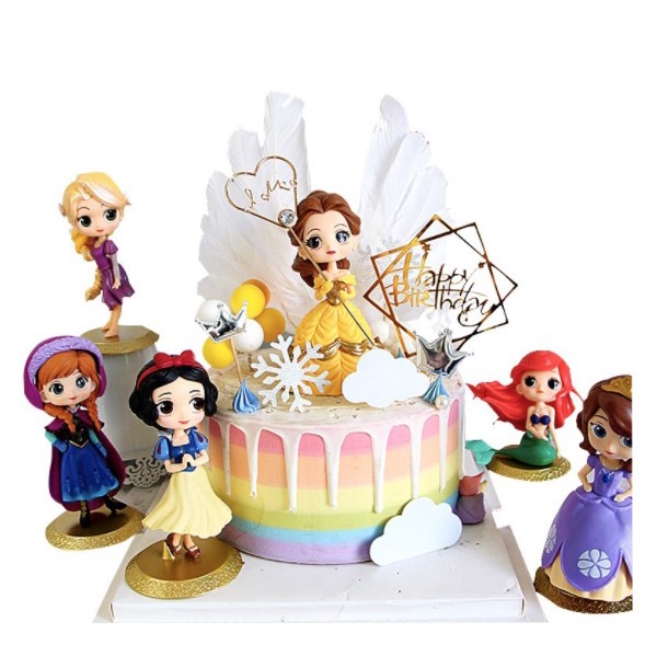 Topper Princess Belle / Dekorasi Kue Princess Belle / Hiasan Cake Princess Belle Kekinian