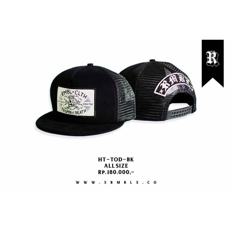 TOPI CAP HAT SNAPBACK RUMBLE HT TOD ORIGINAL