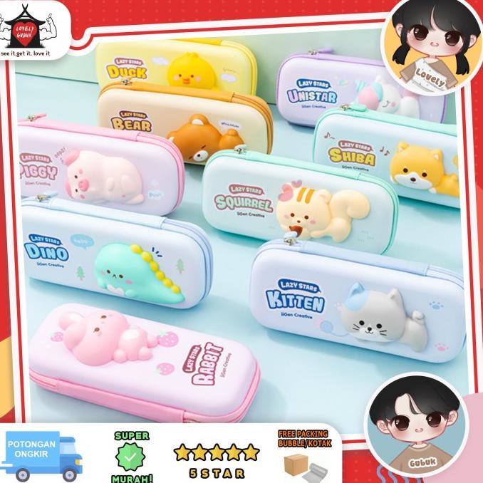 

Kotak pensil 3D kartun squishy anak, Tempat ATK 3D lucu anak