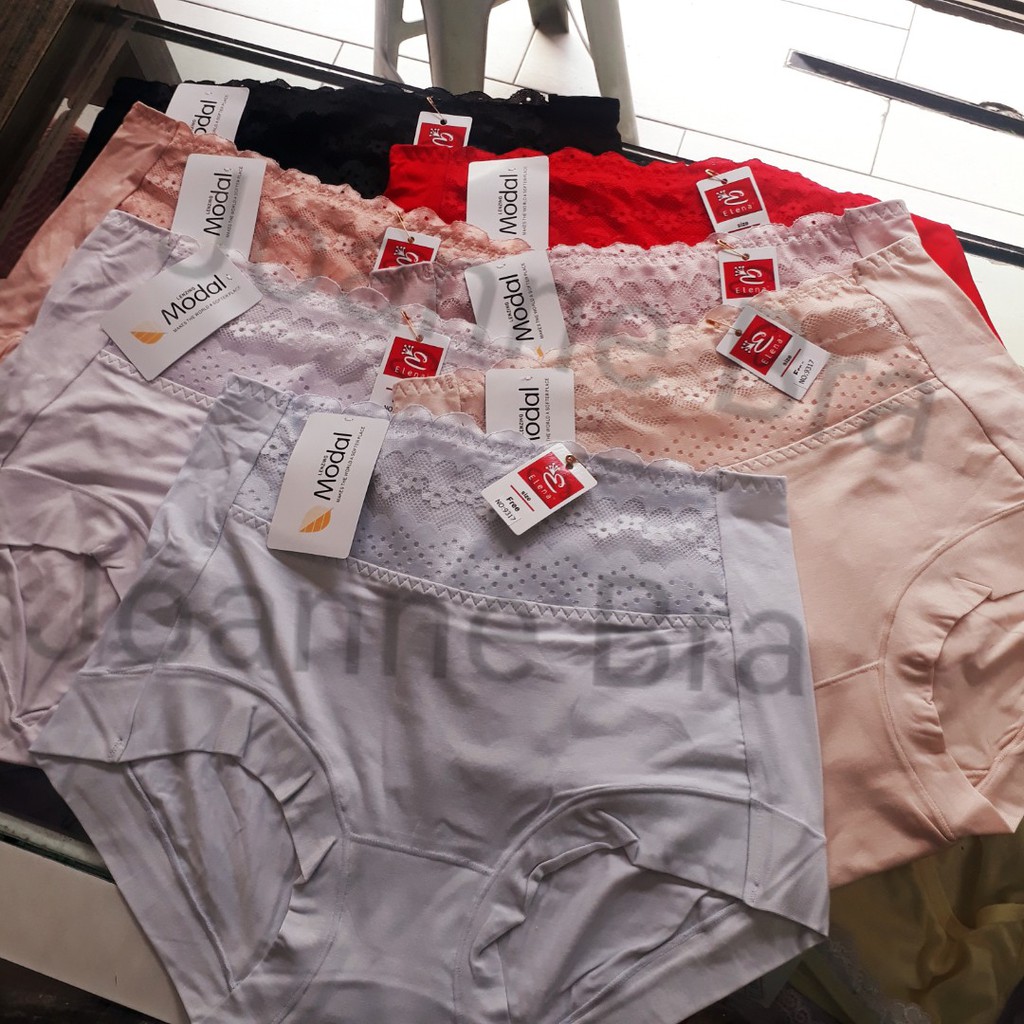 Elena Celana Dalam Wanita Katun + Modal Pasak Tinggi E 9317 - CD Wanita Lembut Dingin