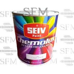 SEIV Chemolux Synthetic Enamel Cat kayu & besi 1 liter BLACK DOFF HITAM DOFF