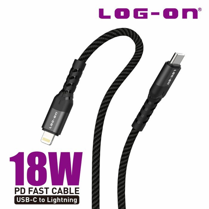 LOG ON KABEL DATA USB TIPE C TO LIGHTNING PD FAST POWER DELIVERY 18W