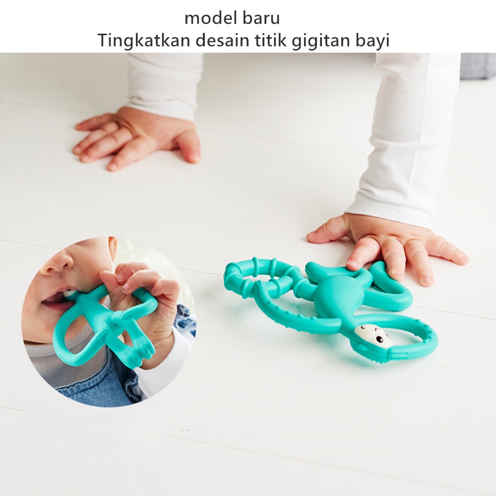 Aikoky Teether bayi/mainan gigitan bayi bahan silikon bentuk monyet menari