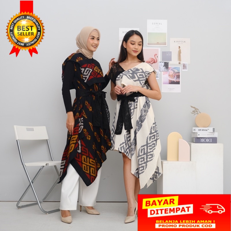 SIERA DRESS IVORY DRESS TENUN IKAT ASLI SONGKET TROSO JEPARA TORAJA DAYAK LOMBOK DRESS KONDANGAN DRE