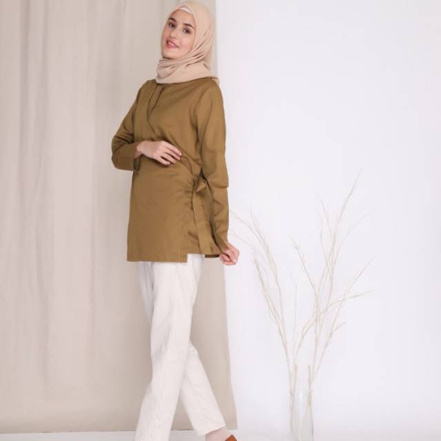 Amelia Top Army blouse atasan wanita