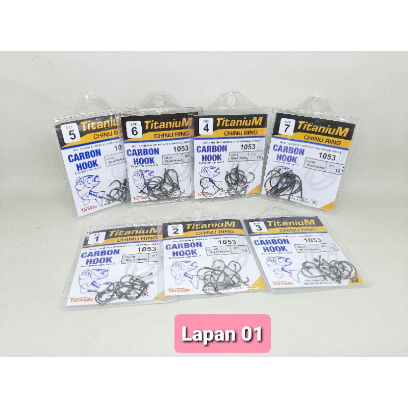 Kail / Mata Pancing Titanium Carbon Hook Chinu Ring 1053 ( Kail Ukuran Besar )