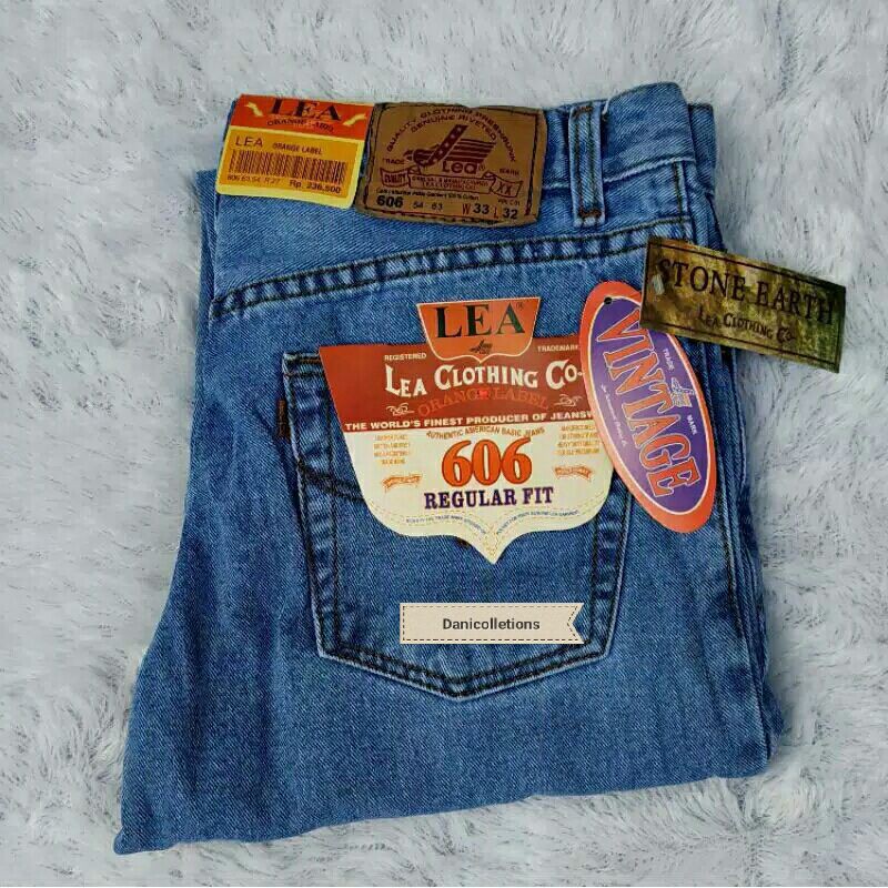 Celana soft jeans panjang pria model standar/ reguler Merk LeA Size 28-38