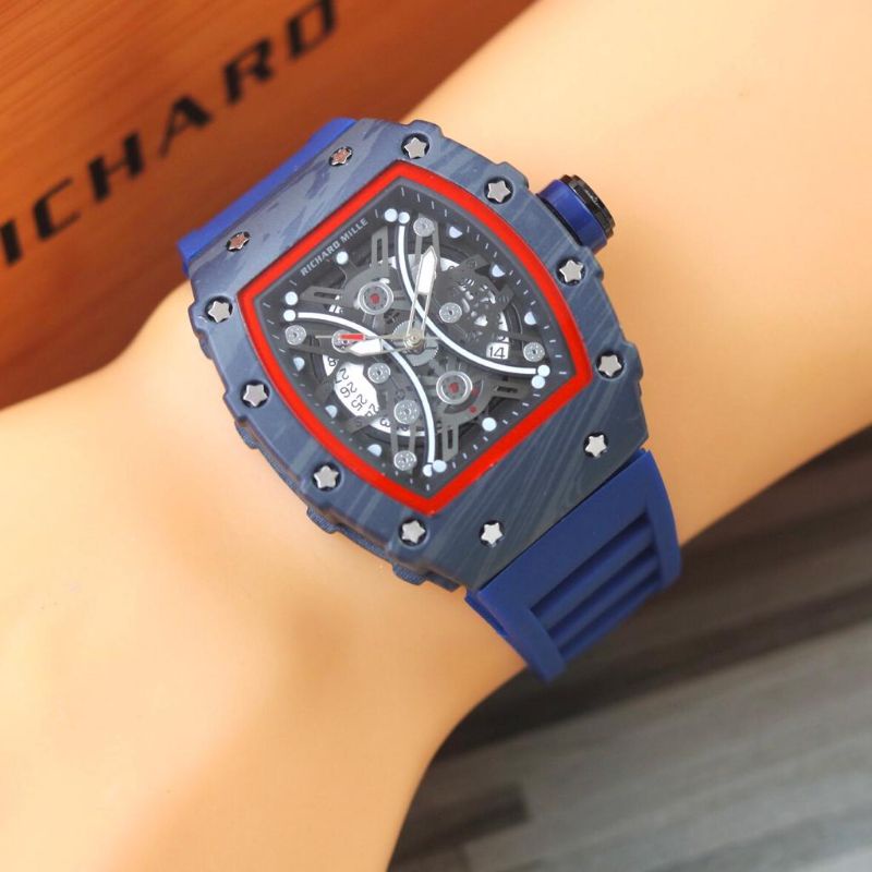 JAM TANGAN R1CH4RD M1LL3 FREE STRAP CADANGAN JAM TANGAN RUBBER PRIA TERLARIS