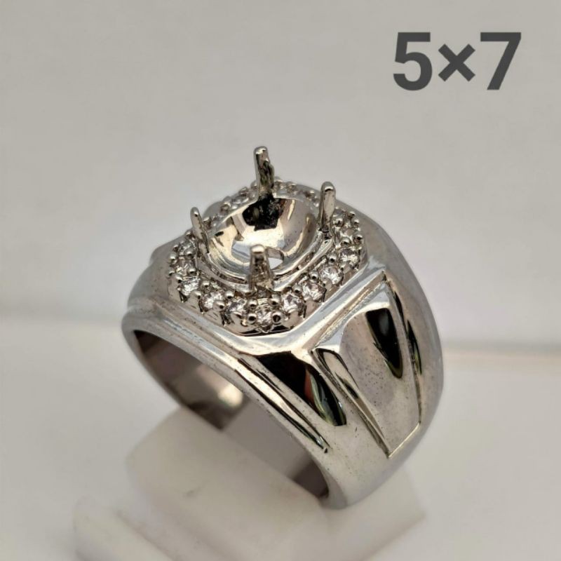 CINCIN RNG EMBAN ALPAKA SUPER/PERAK HONGKONG SUPER MEWAH SIRCON MICROSETTING